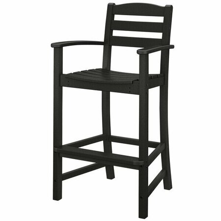 POLYWOOD TD202BL La Casa Cafe Black Bar Height Arm Chair 633TD202BL